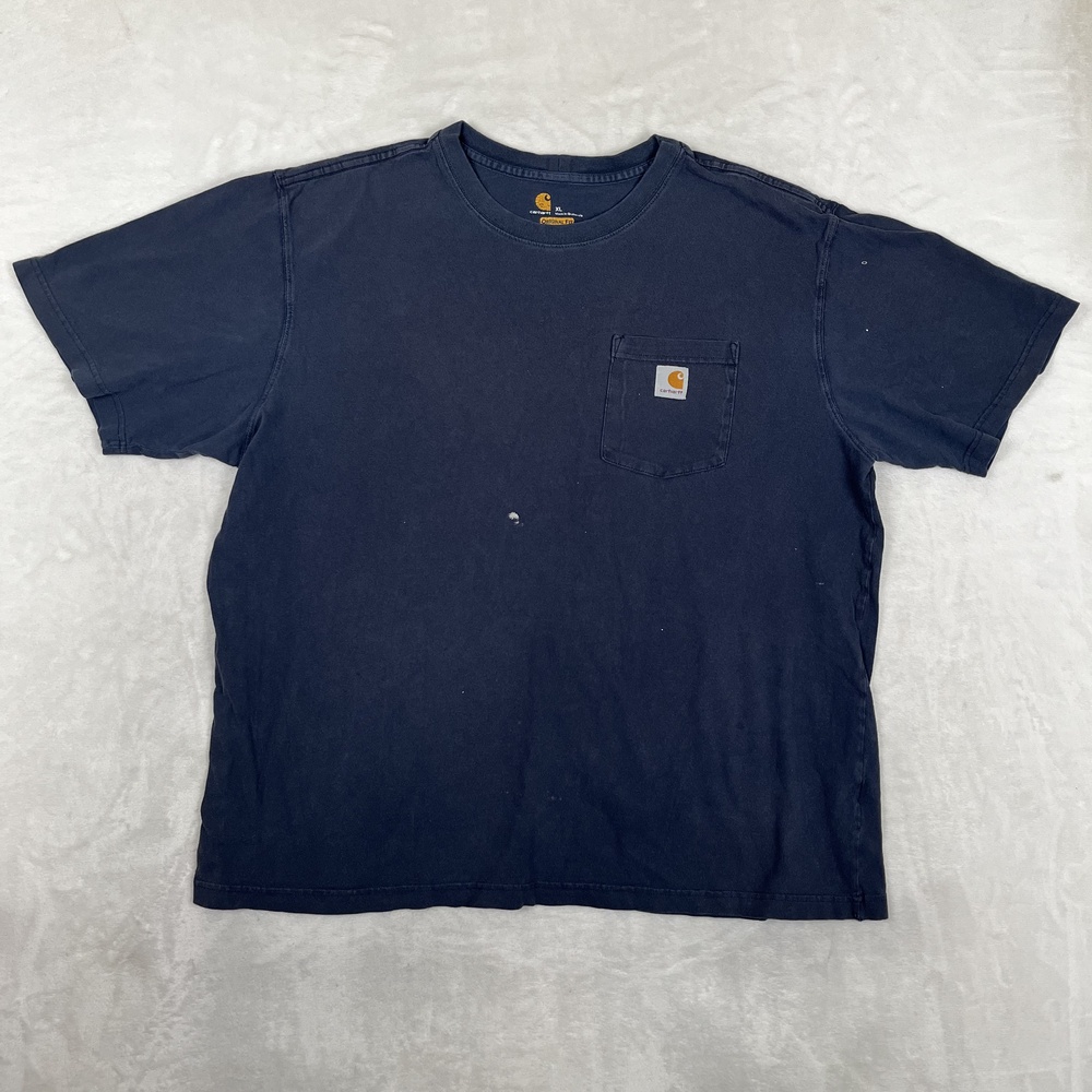 Carhartt T-Shirt Mens XL Blue Original Fit Pocket Workwear Cotton Tee K87